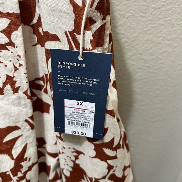 Nwt! Universal Thread 2x brown floral dress - Picture 4 of 7